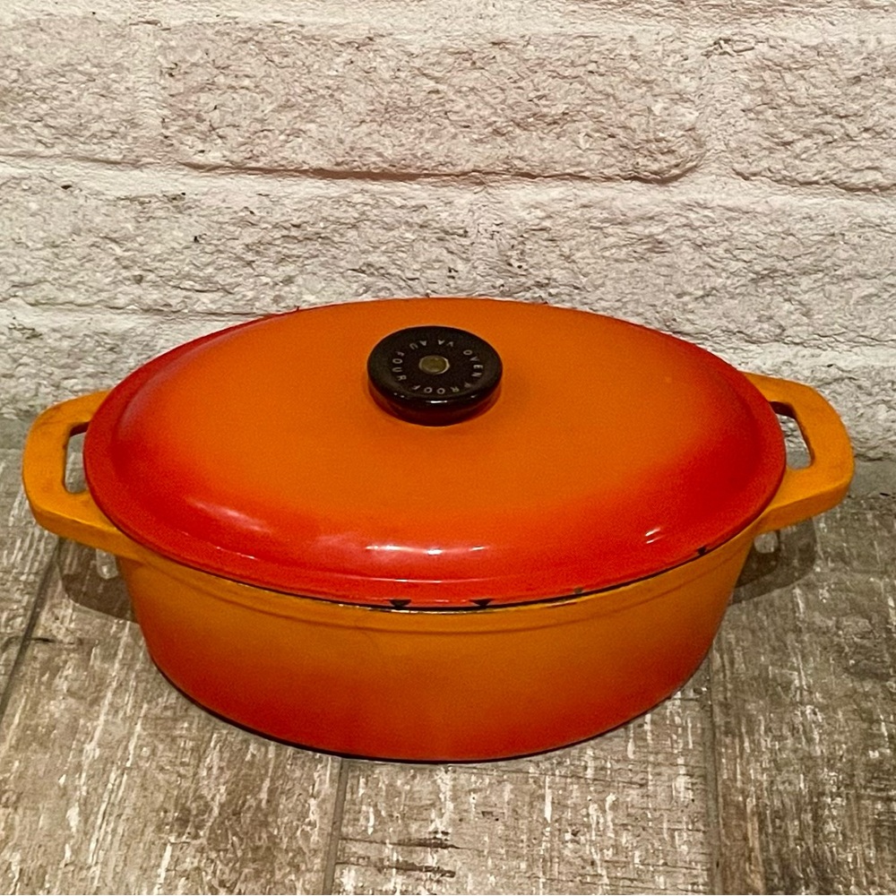 Orange Cast Iron Dutch Oven